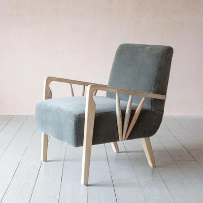 Graham & Green Braun Grey Velvet Armchair