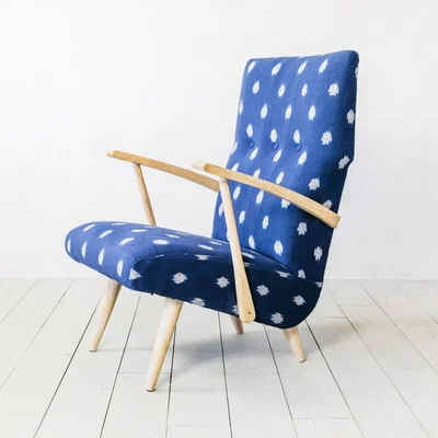 Graham & Green Retno Blue Ikat Armchair