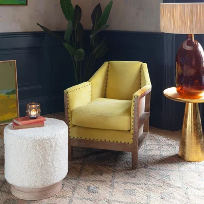 Graham & Green Hoxton Mustard Corduroy Armchair