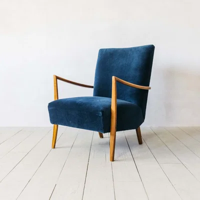 Graham & Green Alcee Sapphire Velvet Armchair