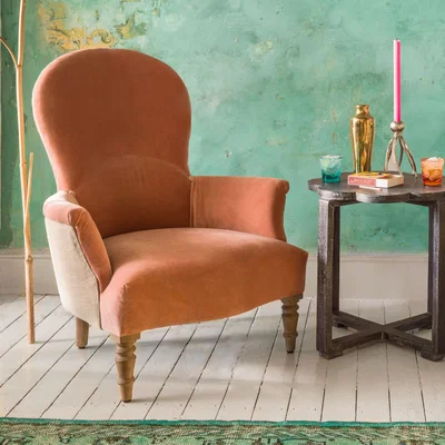 Graham & Green Effy Blush Velvet Armchair