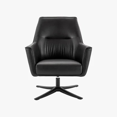 Habitat Habitat Rhett Faux Leather Swivel Chair - Black