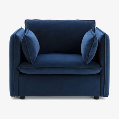 Habitat Habitat Willow Velvet Cuddle Chair - Navy