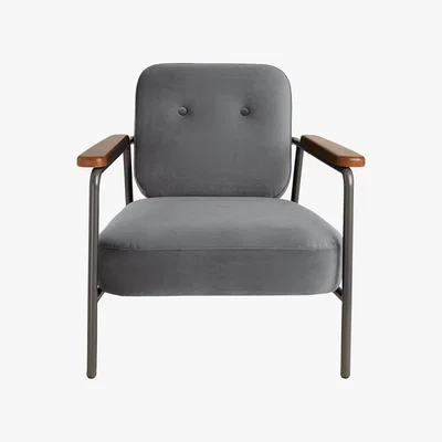 Habitat Cooper Grey Velvet Armchair, Grey