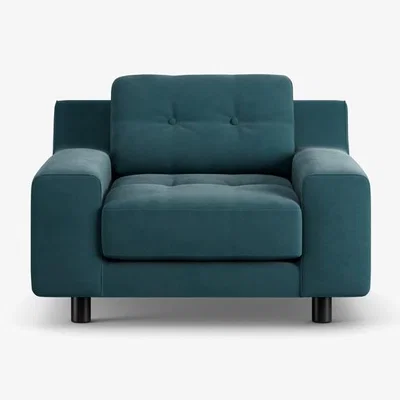 Habitat Habitat Hendricks Fabric Arm Chair - Teal - Black Leg