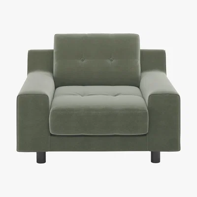 Habitat Hendricks Sage Green Velvet Armchair, Green Green