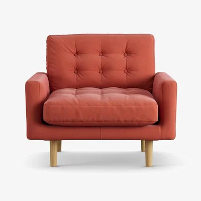 Habitat Habitat Fenner Fabric Armchair - Papaya - Ash Leg