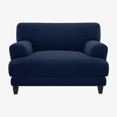 Habitat Habitat Askem Velvet Cuddle Chair - Navy