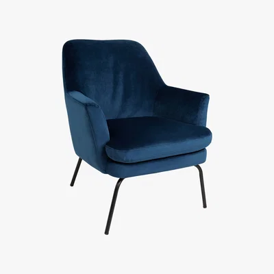 Habitat Habitat Celine Velvet Accent Chair - Blue, Blue