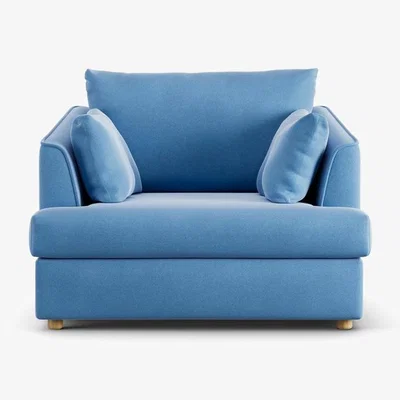 Habitat Habitat Holmfirth Velvet Cuddle Chair - Sky Blue