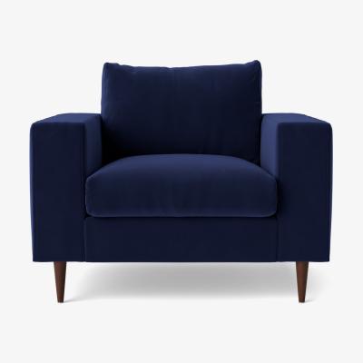 Habitat Swoon Evesham Velvet Armchair - Ink Blue