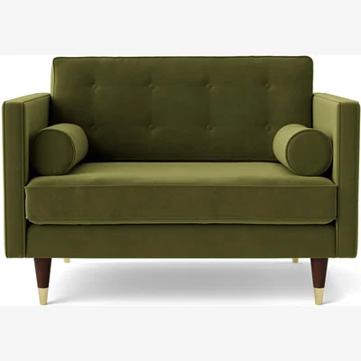 Habitat Swoon Porto Velvet Cuddle Chair - Fern Green