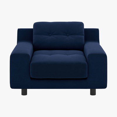 Habitat Hendricks Navy Blue Velvet Armchair, Navy