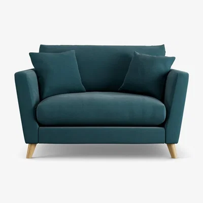 Habitat Habitat Lomond Fabric Cuddle Chair - Teal - Ash Leg