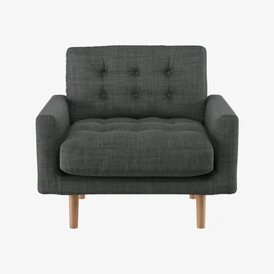 Habitat Habitat Fenner Charcoal Italian Woven Fabric Armchair