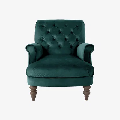 Habitat Habitat Valerie Velvet Accent Chair - Teal