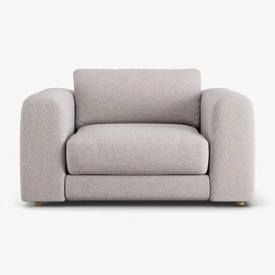 Habitat Habitat Ayr Fabric Cuddle Chair - Natural
