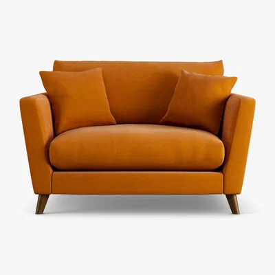 Habitat Habitat Lomond Fabric Cuddle Chair - Orange - Dark Leg