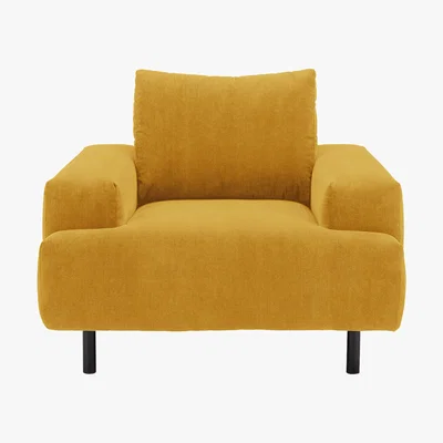 Habitat Julien Yellow Corduroy Armchair, Yellow