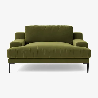 Habitat Swoon Almera Velvet Cuddle Chair - Fern Green