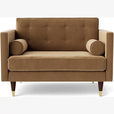 Habitat Swoon Porto Velvet Cuddle Chair - Biscuit