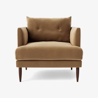 Habitat Swoon Kalmar Velvet Armchair - Biscuit