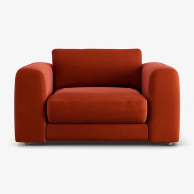 Habitat Habitat Ayr Velvet Cuddle Chair - Burnt Orange