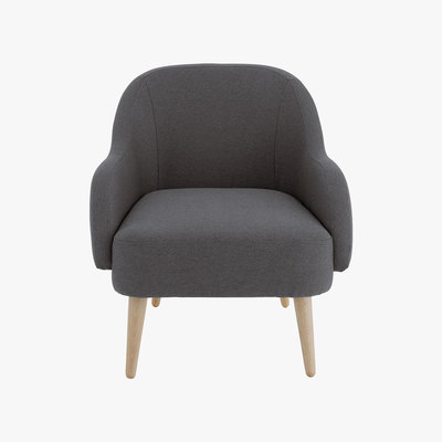 Habitat Momo Charcoal Grey FaBric Armchair With Wooden Legs, Charcoal