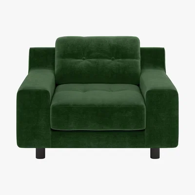 Habitat Hendricks Moss Green Velvet Armchair, Moss Green
