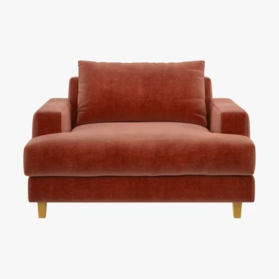 Habitat Wiltons Oranges Velvet Armchair, Orange