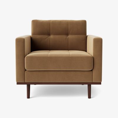 Habitat Swoon Berlin Velvet Armchair - Biscuit