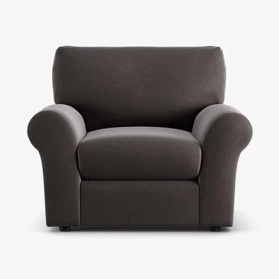 Habitat Habitat Molton Velvet Armchair - Grey -  Black Leg