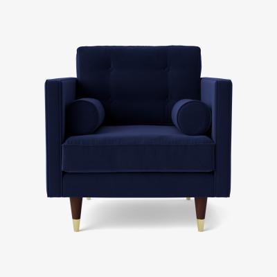Habitat Swoon Porto Velvet Armchair - Ink Blue