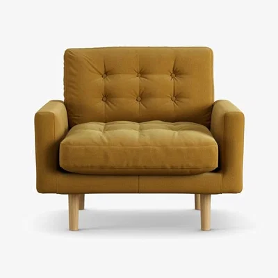 Habitat Habitat Fenner Fabric Armchair - Gold - Ash Leg
