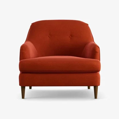 Habitat Habitat Frome Velvet Armchair - Burnt Orange - Dark Leg