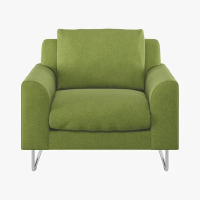Habitat Lyle Green Wool Armchair, Metal Legs, Green