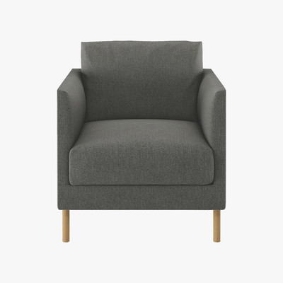 Habitat Hyde Charcoal Grey FaBric Armchair, Wooden Legs, Charcoal