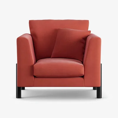 Habitat Habitat Aston Fabric Armchair - Papaya - Black Leg