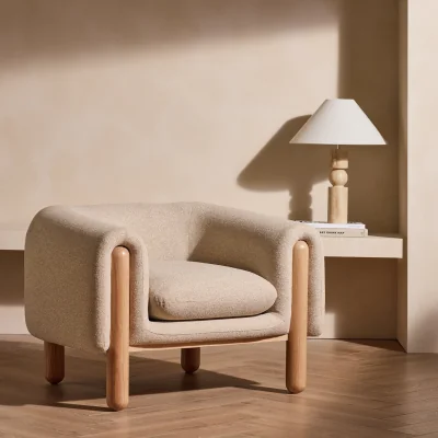 Habitat Habitat Drape Fabric Armchair - Natural