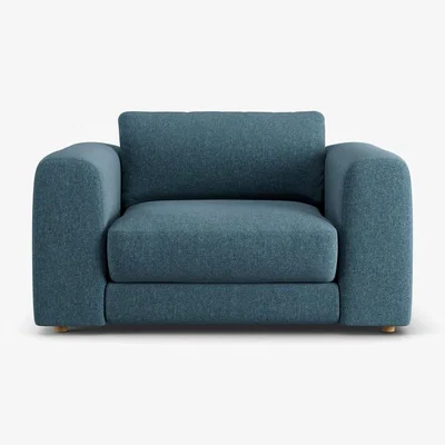 Habitat Habitat Ayr Fabric Cuddle Chair - Blue