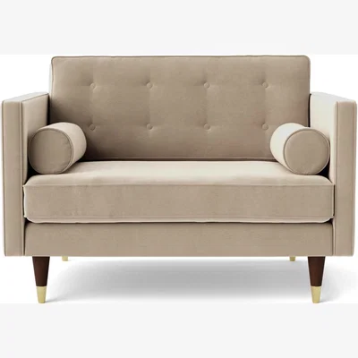 Habitat Swoon Porto Velvet Cuddle Chair - Taupe