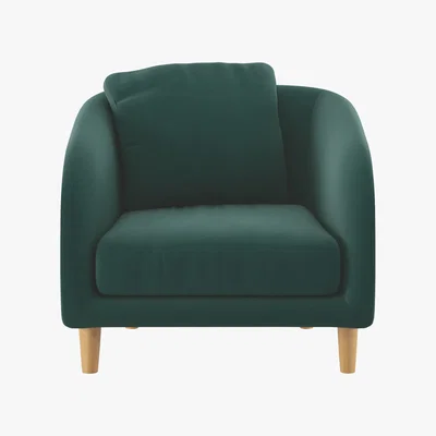 Habitat Colby Emerald Green Velvet Armchair, Green