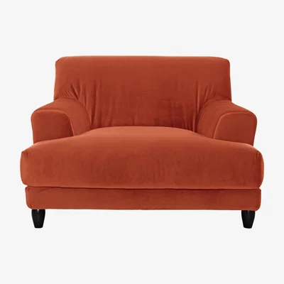 Habitat Habitat Askem Velvet Cuddle Chair - Orange