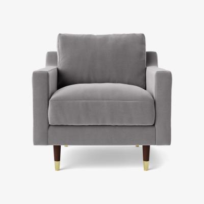 Habitat Swoon Rieti Velvet Armchair - Silver Grey