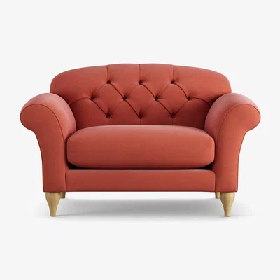 Habitat Habitat Brooker Fabric Cuddle Chair - Papaya - Ash Leg
