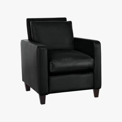 Habitat Chester Black Arredo Leather Armchair, Dark Feet, Black