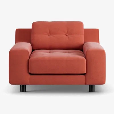 Habitat Habitat Hendricks Fabric Arm Chair - Papaya - Black Leg