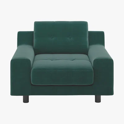 Habitat Hendricks Emerald Green Velvet Armchair, Green