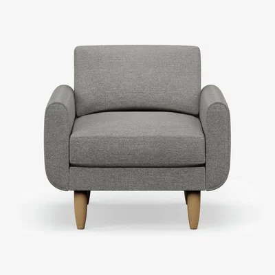 Habitat Hutch Fabric Round Arm Armchair - Dove Grey