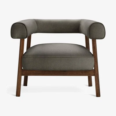 Habitat Habitat Elio Fabric Curved Armchair - Dark Grey